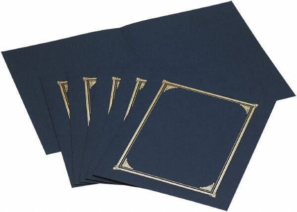 Geographic - 6 Piece Navy Blue Document Holders-Certificate/Document - 9-3/4" High x 12-1/2" Wide - Industrial Tool & Supply