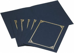 Geographic - 6 Piece Navy Blue Document Holders-Certificate/Document - 9-3/4" High x 12-1/2" Wide - Industrial Tool & Supply