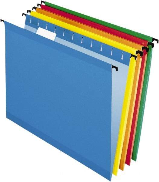 Pendaflex - 8-1/2 x 11", Letter Size, Assorted Colors, Hanging File Folder - 11 Point Stock, 1/5 Tab Cut Location - Industrial Tool & Supply