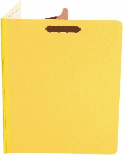 UNIVERSAL - 8-1/2 x 11", Letter Size, Yellow, Classification Folders with Top Tab Fastener - 25 Point Stock, Right of Center Tab Cut Location - Industrial Tool & Supply