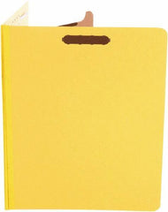 UNIVERSAL - 8-1/2 x 11", Letter Size, Yellow, Classification Folders with Top Tab Fastener - 25 Point Stock, Right of Center Tab Cut Location - Industrial Tool & Supply