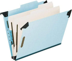 Pendaflex - 9-1/2 x 14-1/2", Legal, Blue, Hanging File Folder - 25 Point Stock, Right of Center Tab Cut Location - Industrial Tool & Supply