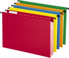 Pendaflex - 8-1/2 x 11", Letter Size, Assorted Colors, Hanging File Folder - 11 Point Stock, 1/5 Tab Cut Location - Industrial Tool & Supply