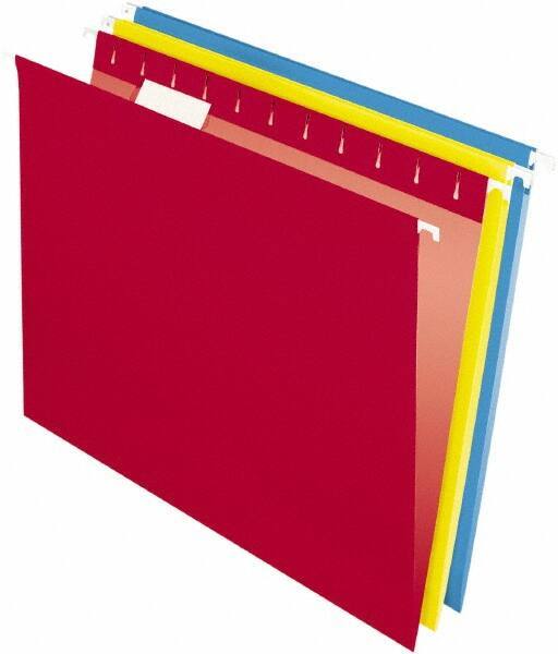 Pendaflex - 8-1/2 x 11", Letter Size, Assorted Colors, Hanging File Folder - 11 Point Stock, 1/5 Tab Cut Location - Industrial Tool & Supply