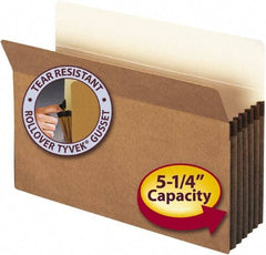 SMEAD - 9-1/2 x 14-1/2", Legal, Brown, 5-1/4" Expanding Wallet - 11 Point Stock, Straight Tab Cut Location - Industrial Tool & Supply