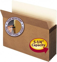 SMEAD - 8-1/2 x 11", Letter Size, Brown, 5-1/4" Expanding Wallet - 11 Point Stock, Straight Tab Cut Location - Industrial Tool & Supply