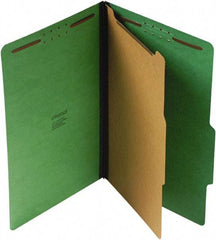 UNIVERSAL - 9-1/2 x 14-1/2", Legal, Emerald Green, Classification Folders with Top Tab Fastener - 25 Point Stock, Right of Center Tab Cut Location - Industrial Tool & Supply