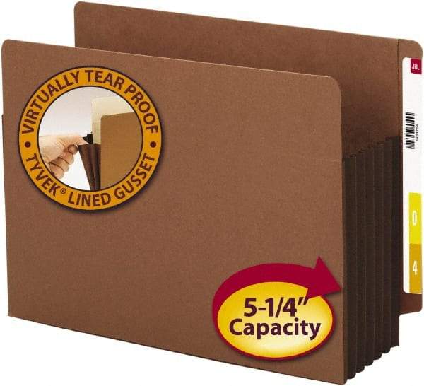 SMEAD - 8-1/2 x 11", Letter Size, Dark Brown, Expansion Folders - Straight Tab Cut Location - Industrial Tool & Supply