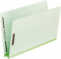 Pendaflex - 8-1/2 x 11", Letter Size, Green, Classification Folders with Top Tab Fastener - 25 Point Stock, Straight Tab Cut Location - Industrial Tool & Supply