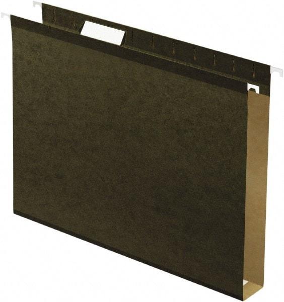 Pendaflex - 8-1/2 x 11", Letter Size, Standard Green, Hanging File Folder - 11 Point Stock, 1/5 Tab Cut Location - Industrial Tool & Supply
