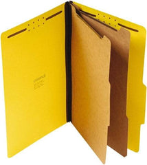 UNIVERSAL - 9-1/2 x 14-1/2", Legal, Yellow, Classification Folders with Top Tab Fastener - 25 Point Stock, Right of Center Tab Cut Location - Industrial Tool & Supply