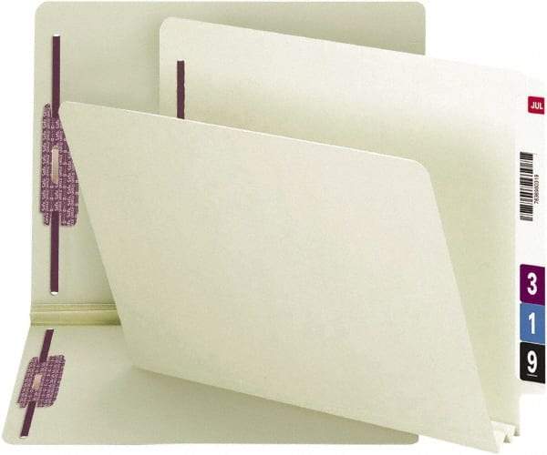 SMEAD - 8-1/2 x 11", Letter Size, Gray-Green, File Folders with End Tab - 25 Point Stock, Straight Tab Cut Location - Industrial Tool & Supply