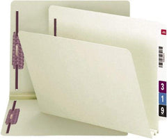 SMEAD - 8-1/2 x 11", Letter Size, Gray-Green, File Folders with End Tab - 25 Point Stock, Straight Tab Cut Location - Industrial Tool & Supply