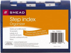 SMEAD - 8-1/2 x 11", Letter Size, Navy, Index Folder - 1/6 Tab Cut Location - Industrial Tool & Supply