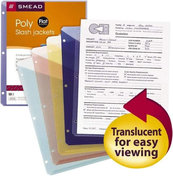 SMEAD - 8-1/2 x 11", Letter Size, Assorted Colors, Classification Folders with End Tab Fastener - Industrial Tool & Supply