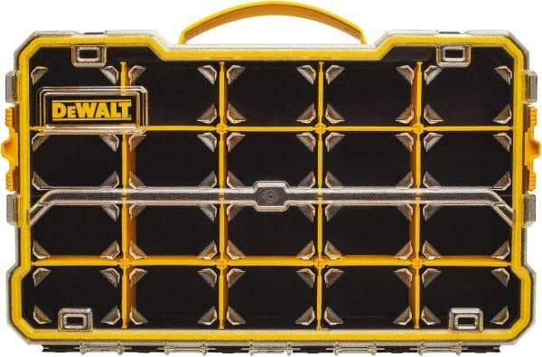 DeWALT - 11" Wide x 2-7/8" High x 17-3/8" Deep, Small Parts Compartment Box - Plastic Frame, 20 Compartments, 2-7/8" High Bin - Industrial Tool & Supply