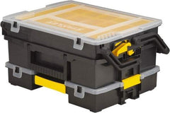Stanley - 11-3/4" Wide x 5-3/8" High x 15-9/16" Deep, Small Parts Compartment Box - Plastic Frame, 12 Compartments, 5" High x 5" Deep Bin - Industrial Tool & Supply