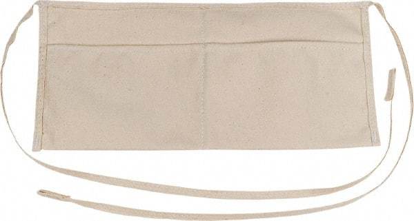 Proto - 28 to 52" Waist Apron - 2 Pocket, 6" Wide, Off White, Polyester - Industrial Tool & Supply