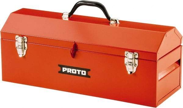 Proto - Hip-Roof Tool Box - 19" Wide x 7" Deep x 7" High, Steel, Safety Red - Industrial Tool & Supply