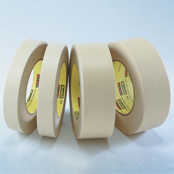 3M - 1/8" Wide x 60 Yd Long x 6.3 mil Tan Crepe Paper Masking Tape - Industrial Tool & Supply