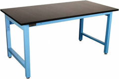 Proline - 72 Wide x 36" Deep x 36" High, Epoxy Resin Workbench - Adjustable Height Legs, Light Blue - Industrial Tool & Supply