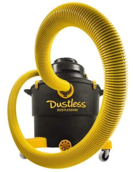 Dustless Technologies - 16 Gal Plastic Tank, Electric Powered Wet/Dry Vacuum - 5 Peak hp, 120 Volt, 11.5 Amps, 12' Hose Fitting, Cloth Filter, Accessories Included - Industrial Tool & Supply