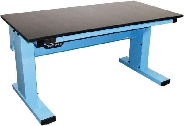Proline - 60 Wide x 30" Deep x 42-1/2" High, Chem-Guard Workbench - Adjustable Height Legs, Light Blue - Industrial Tool & Supply