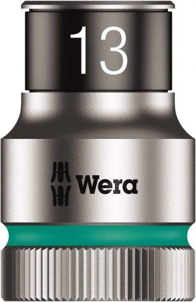 Wera - 10 Piece 1/2" Drive Thin Wall Standard Socket Set - 6 Points, 10 to 19mm, Metric Measurement Standard - Industrial Tool & Supply