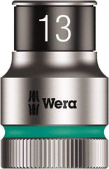 Wera - 10 Piece 1/2" Drive Thin Wall Standard Socket Set - 6 Points, 10 to 19mm, Metric Measurement Standard - Industrial Tool & Supply