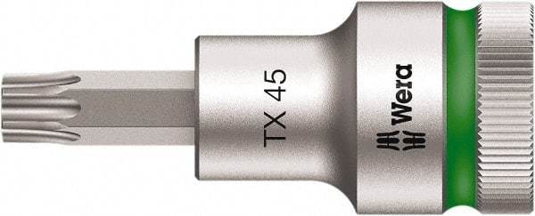 Wera - 1/2" Drive, T27 Torx Bit Socket - 2-23/64" OAL - Industrial Tool & Supply