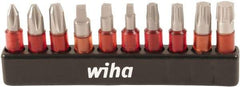 Wiha - Bit Set - #1 to #3, 1/4" Drive, Phillips, Square, Torx Point - Industrial Tool & Supply