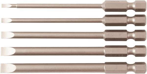 Wiha - 5 Piece, Bit Set - 1/4" Drive, Slotted Point - Industrial Tool & Supply