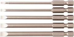 Wiha - 5 Piece, Bit Set - 1/4" Drive, Slotted Point - Industrial Tool & Supply