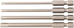 Wiha - 4 Piece, Bit Set - 1/4" Drive, Hex Point - Industrial Tool & Supply