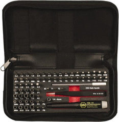 Wiha - 68 Piece, 4mm Drive Screwdriver Micro Bit Set - #000 to #2 Phillips, 0.7 to 4mm Hex, T1 to T20 Torx, 0.8, 1.2, 1.5, 1.8, 2, 2.5, 3, 3.5 & 4mm Slotted - Industrial Tool & Supply