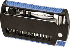 Wiha - 17 Piece, 1/4" Drive Screwdriver 1/4" Bit Ratchet Bit Set - #1 to #3 Phillips, #1 & #2 Pozidriv, 4.5 & 6mm Slotted - Industrial Tool & Supply