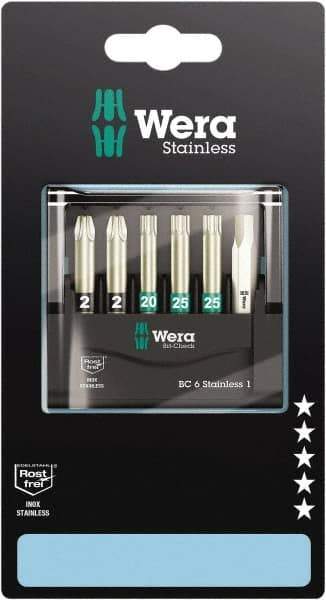 Wera - Posidriv Bit Set - 1/4" Drive - Industrial Tool & Supply