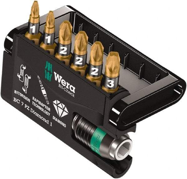 Wera - Posidriv Bit Set - 1/4" Drive - Industrial Tool & Supply