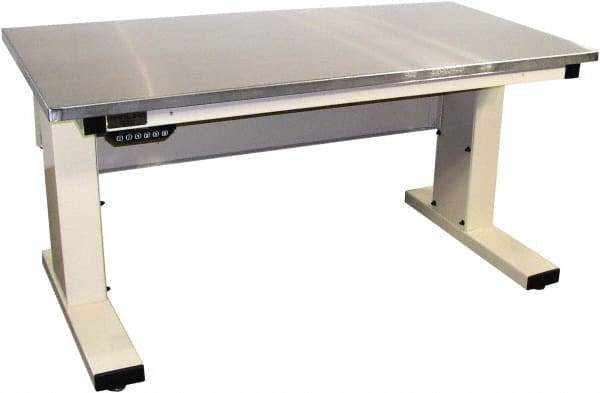 Proline - 60 Wide x 30" Deep x 42-1/2" High, Stainless Steel Workbench - Adjustable Height Legs, Light Beige - Industrial Tool & Supply