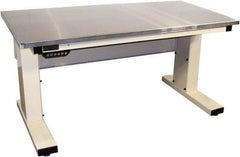 Proline - 60 Wide x 30" Deep x 42-1/2" High, Stainless Steel Workbench - Adjustable Height Legs, Light Beige - Industrial Tool & Supply