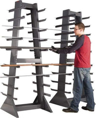 Durham - 9 Bay, 9 Shelf, 2,600 Lb Capacity, Gray 2-Sided Horizontal Bar Storage Rack - 30" Wide x 85" High x 30" Deep - Industrial Tool & Supply