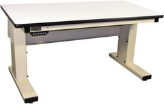 Proline - 60 Wide x 30" Deep x 42-1/2" High, Static Dissipative Workbench - Adjustable Height Legs, Light Beige - Industrial Tool & Supply