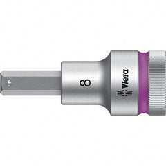 Wera - 1/2" Drive, 8mm Hex Bit Socket - 2-23/64" OAL - Industrial Tool & Supply