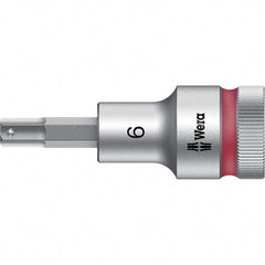 Wera - 1/2" Drive, 6mm Hex Bit Socket - 2-23/64" OAL - Industrial Tool & Supply