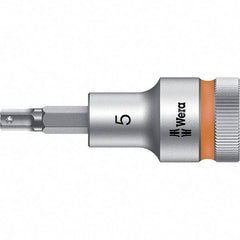 Wera - 1/2" Drive, 5mm Hex Bit Socket - 2-23/64" OAL - Industrial Tool & Supply