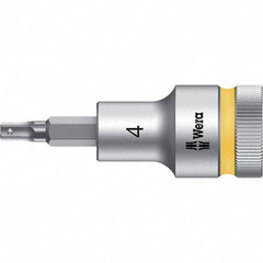 Wera - 1/2" Drive, 4mm Hex Bit Socket - 2-23/64" OAL - Industrial Tool & Supply