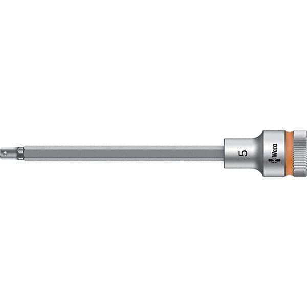 Wera - 1/2" Drive, 5mm Hex Bit Socket - 5-33/64" OAL - Industrial Tool & Supply