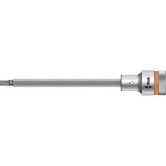 Wera - 1/2" Drive, 5mm Hex Bit Socket - 5-33/64" OAL - Industrial Tool & Supply
