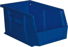 Durham - 11-3/8" Deep, Blue Plastic Hang and Stack Bins - 5" High x 5-1/2" Wide x 11-3/8" Long - Industrial Tool & Supply