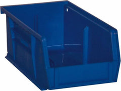 Durham - 7-7/16" Deep, Blue Plastic Hang and Stack Bins - 3" High x 4-3/16" Wide x 7-7/16" Long - Industrial Tool & Supply